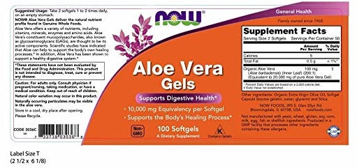 Now Supplements Aloe Vera 1000mg, 100 ct