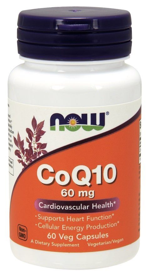 Now CoQ10 60 mg Veg Capsules, Cardiovascular Health, 60 ct