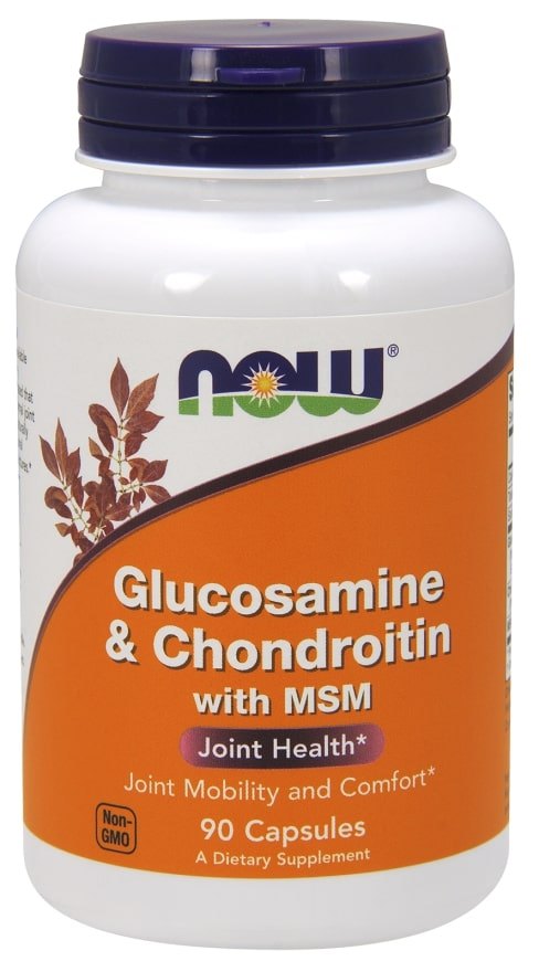 Now Glucosamine & Chondroitin with MSM Capsules, Joint Health, 90 ct