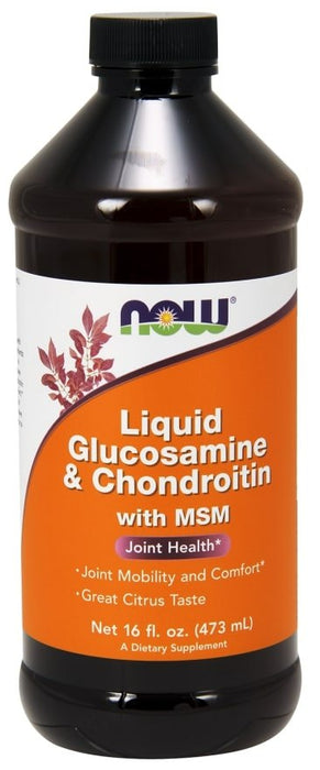 Now Glucosamine & Chondroitin with MSM Liquid 16, Joint Health, 16 oz