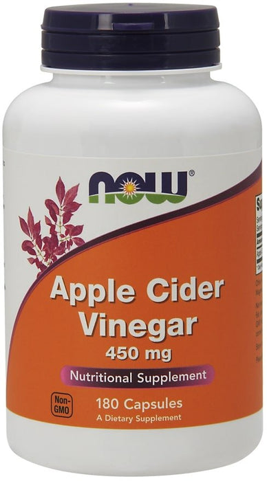 Now Apple Cider Vinegar 450 mg Capsules, Nutritional Supplement, 180 ct