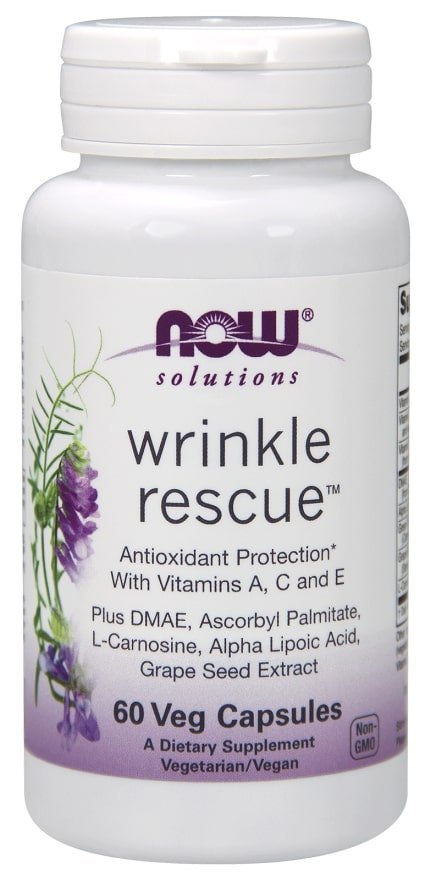 Now Solutions Wrinkle Rescue Capsules, Antioxidant Protection with Vitamins A, C, E, 60 ct