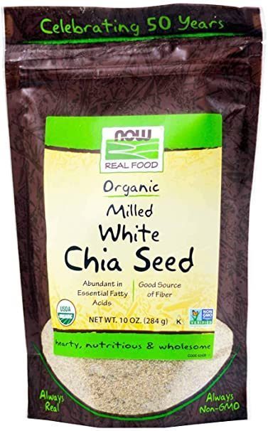 Now Organic Milled White Chia Seed, 284 gr