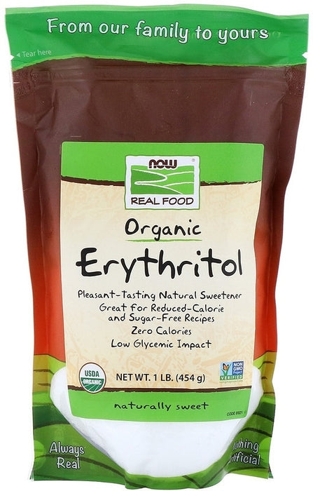 Now Organic Erythritol Powder, 454 gr