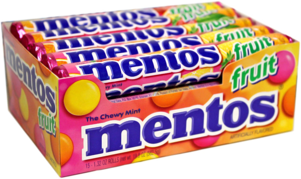 Mentos Chewy Mint Rolls, Fruit Flavor, Value Pack, 15 x 1.32 oz