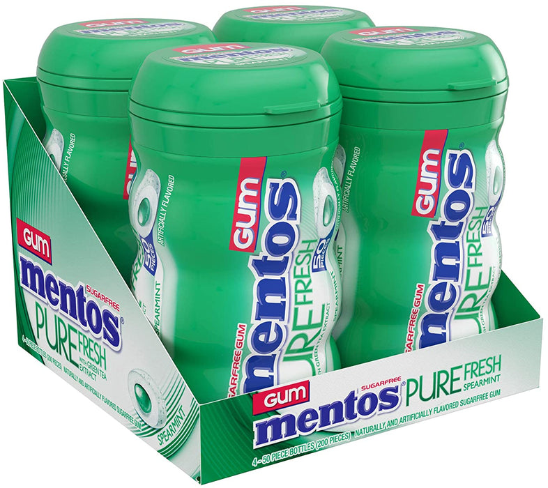 Mentos Pure Fresh Sugar-Free Chewing Gum, 4-Pack, 4 x 50 pcs