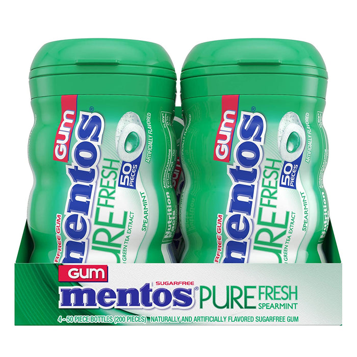 Mentos Pure Fresh Sugar-Free Chewing Gum, 4-Pack, 4 x 50 pcs