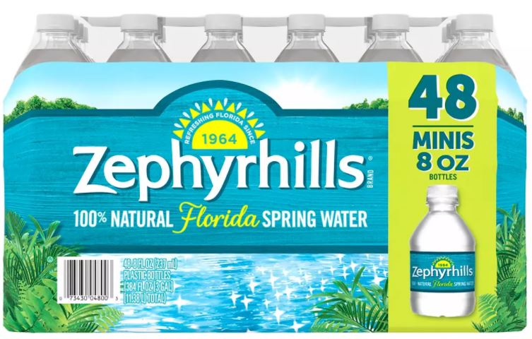 Zephyrhills 100% Natural Spring Water Bottles , 48 x 8 oz