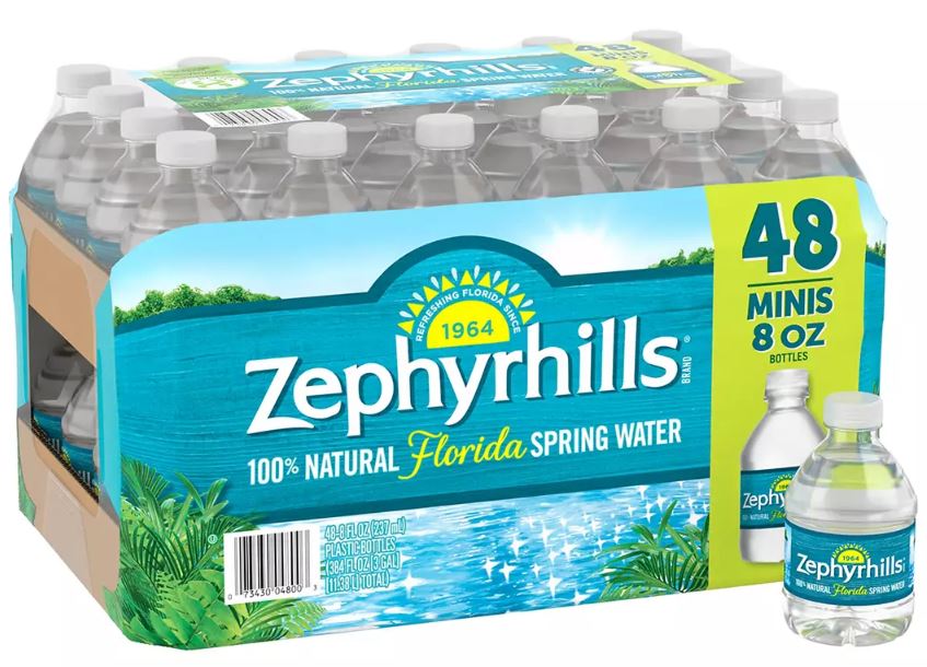 Zephyrhills 100% Natural Spring Water Bottles , 48 x 8 oz