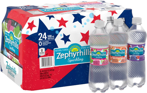 Zephyrhills Rainbow Flavored Sparkling Water Variety Pack, 24 x 500 ml