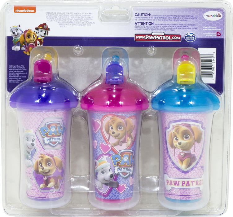 Munchkin Paw Patrol Insulated Straw Cups, Girls, 12 months +, 9 oz, 3 pcs