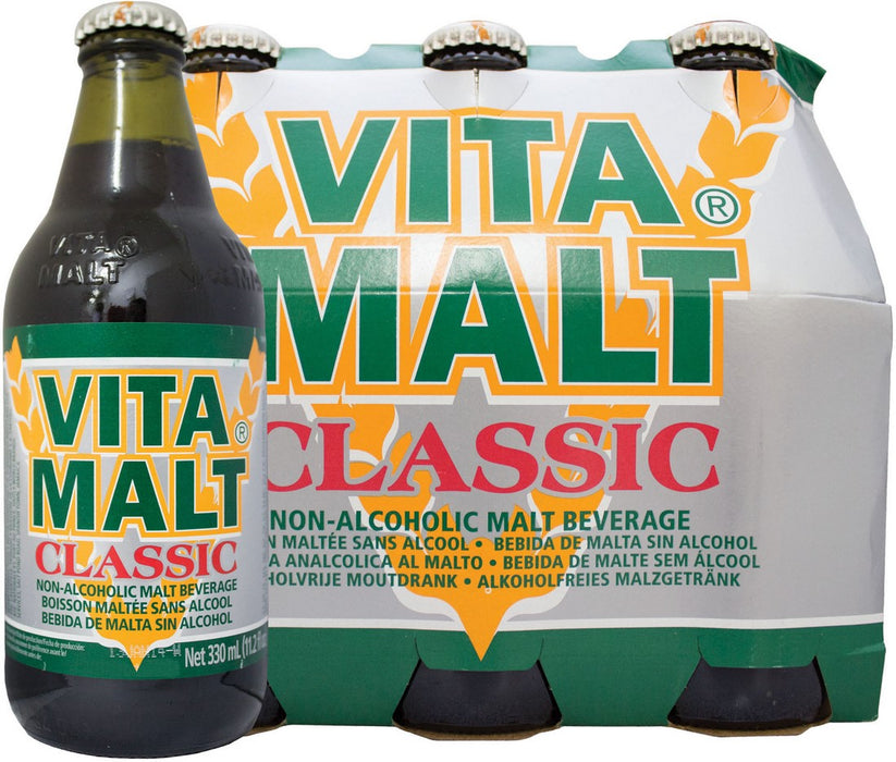 Vitamalt Classic Alcohol Free Malt Beverage Bottles, 6 x 330 ml
