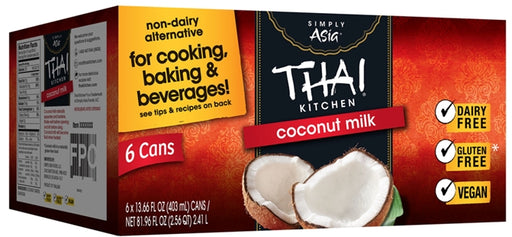 Thai Kitchen Unsweetened Coconut Milk, 6 x 13.66 oz