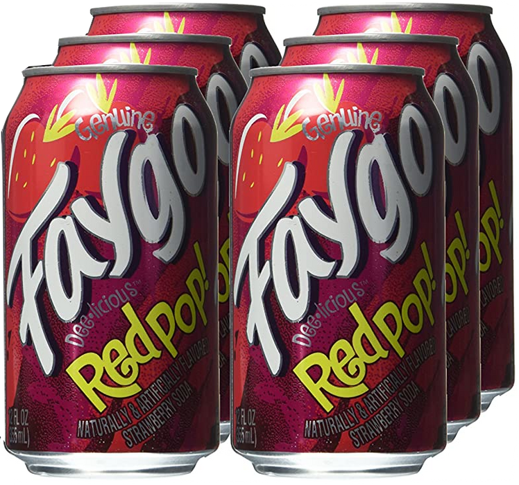 Faygo Red Pop Soda Can, 6-Pack , 6 x 12 oz