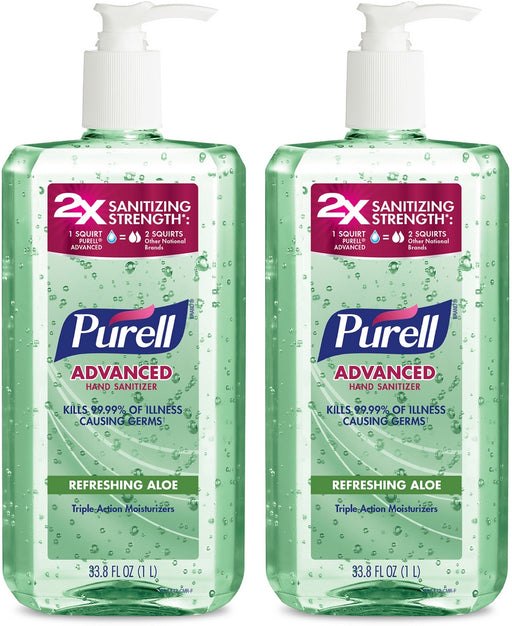 Purell Advanced Hand Sanitizer, Refreshing Aloe, 33.8 oz (1 L)