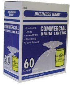 Iron Hold Commercial Drum Liners, 55 Gallons, 60 ct