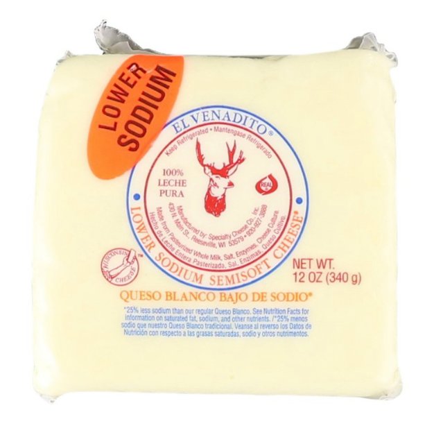 El Venadito Low Sodium Queso Blanco (White Cheese) , 12 oz