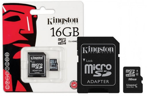 Kingston Micro SD Memory Card with Adapter. 16 GB, 