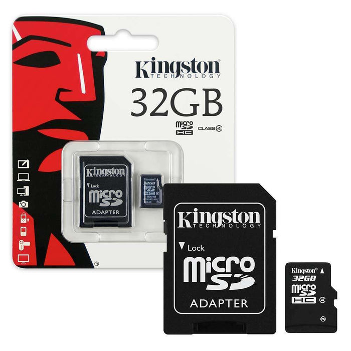 Kingston Micro SD Memory Card with Adapter. 32 GB, 