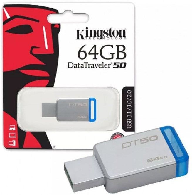 Kingston Data Traveler USB Memory Stick, 64 GB, 