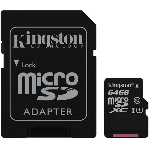 Kingston Micro SD XC Memory Card with Adapter, 64 GB, 
