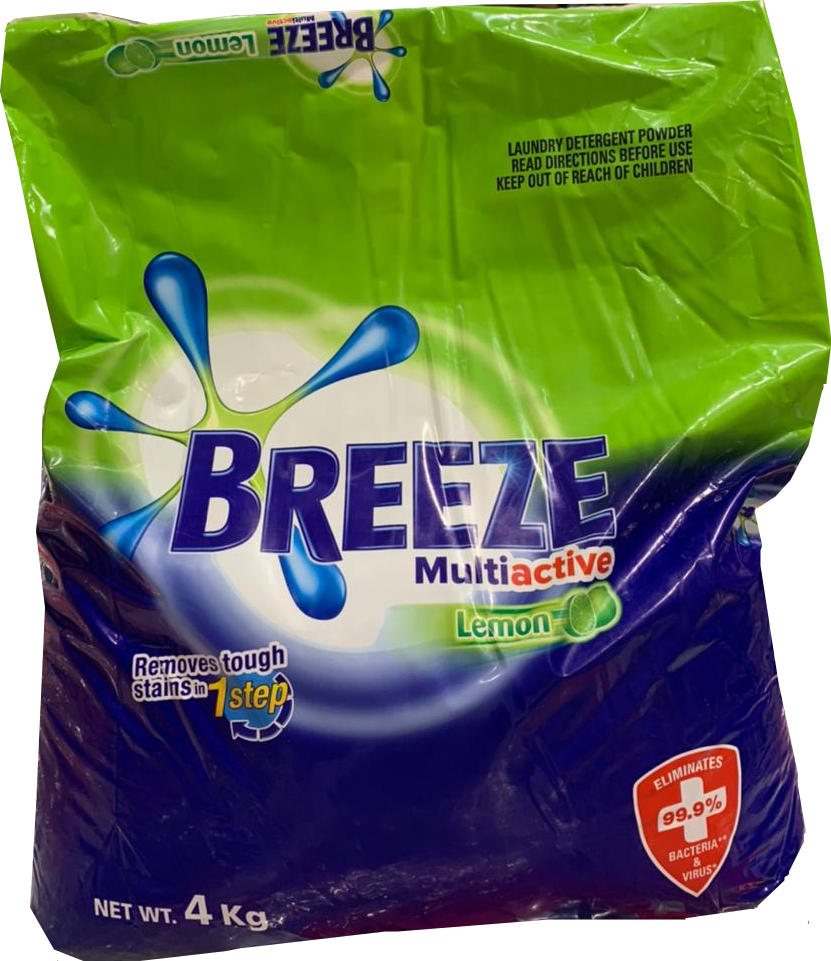 Breeze Multiactive Lemon Laundry Detergent Powder , 4 kg