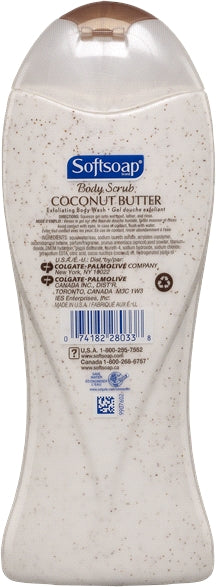 Softsoap Exfoliating Body Wash, Coconut Scrub , 15 oz