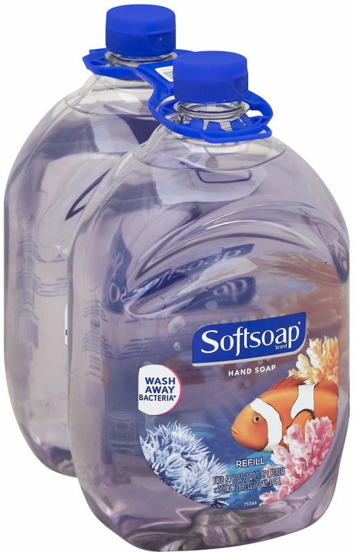 Softsoap Clear Liquid Hand Soap, Wash Away Bacteria, 2 x 64 oz