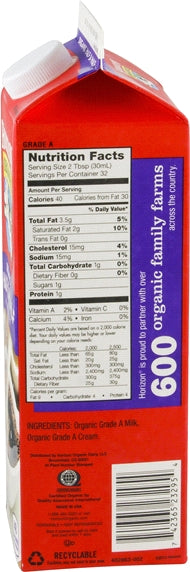 Horizon Organic Half & Half Ultra Pasturized, 32 oz