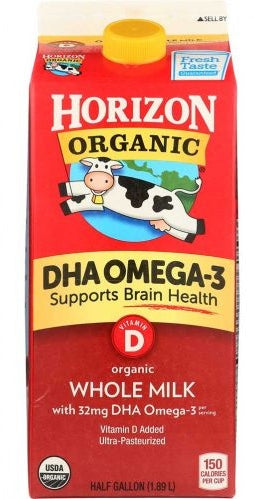 Horizon Organic Whole Milk, Half Gallon, 64 oz