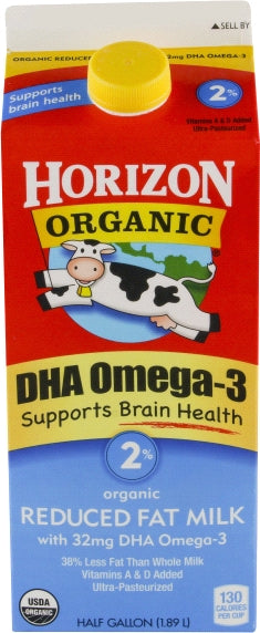 Horizon Organic Reduced Fat 2% Milk With DHA Omega 3, 64 oz