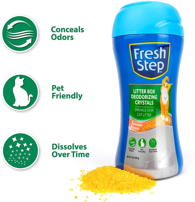 Fresh Step Litter Box Deodorizing Crystals For Cat Litters, 15 oz