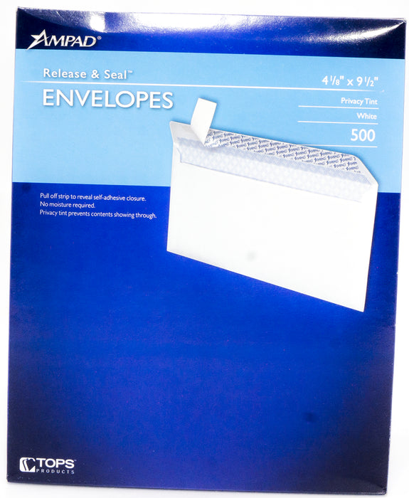 Ampad Release & Seal Envelopes, No.10, 500 ct