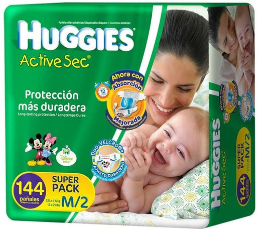 Huggies Active Sec Size 2 Diapers, 5.5-9.5 kg, 150 ct