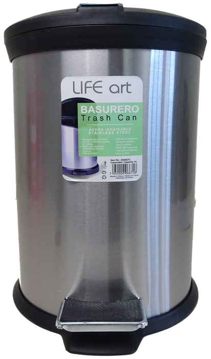 Life Art Stainless Steel Trash Can, 8 Liter, 1 pc