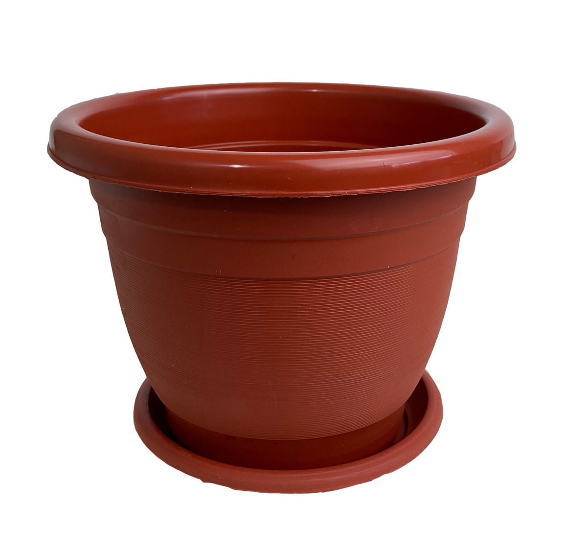 Plastic Flower Pot With Tray, 8.5 in, 1 pc —