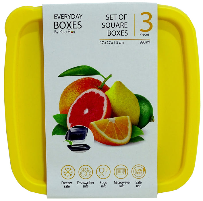 Everyday Boxes, Yellow, 3 x 990 ml