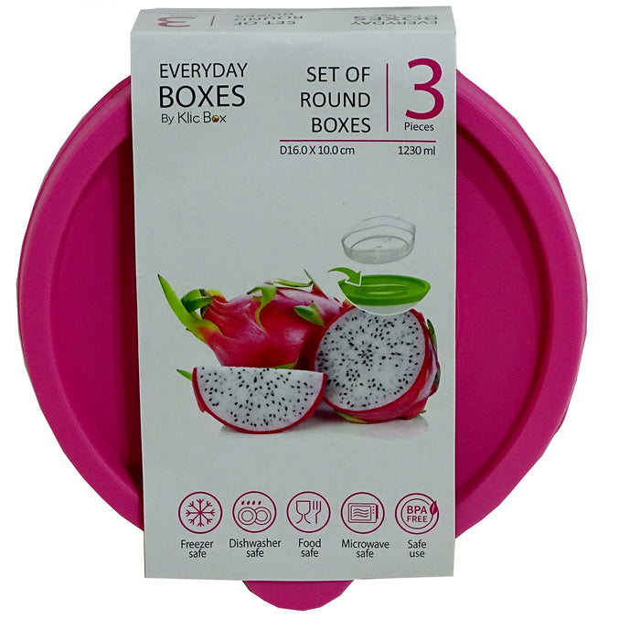 Everyday Boxes, Pink, 3 x 1.23 L