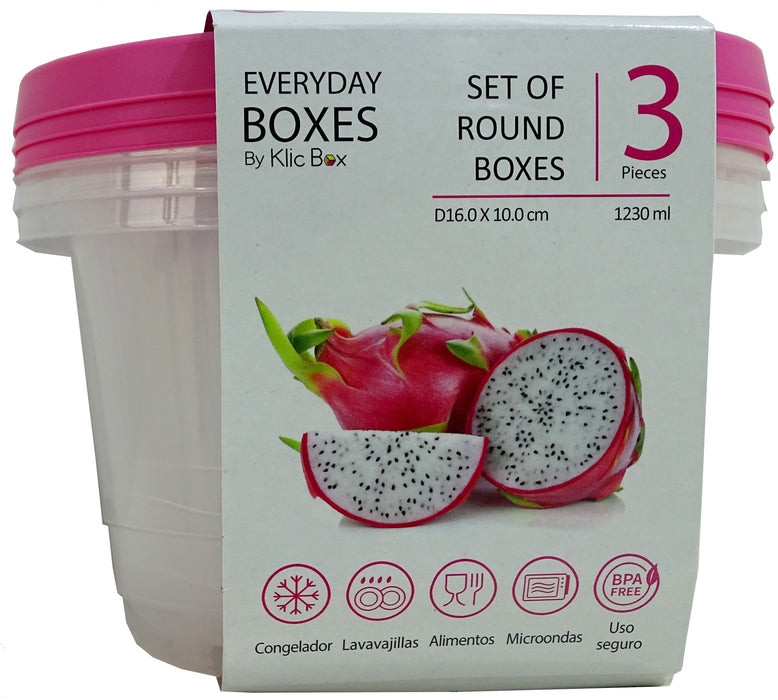Everyday Boxes, Pink, 3 x 1.23 L