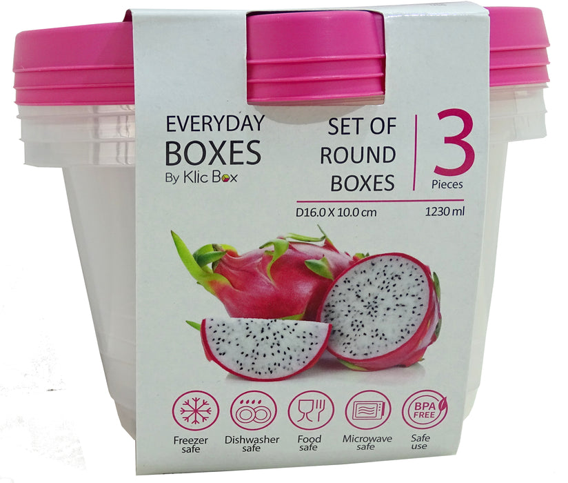 Everyday Boxes, Pink, 3 x 1.23 L