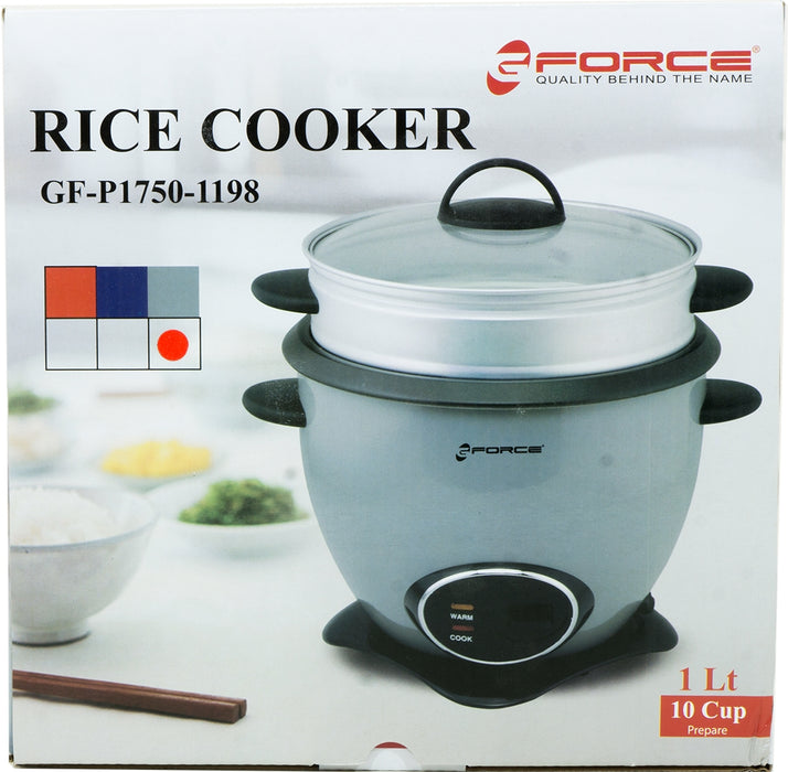 GForce Rice Cooker Aluminum Infused Rice & Grain Cooker with Vegetable Steam Tray, 10 Cup