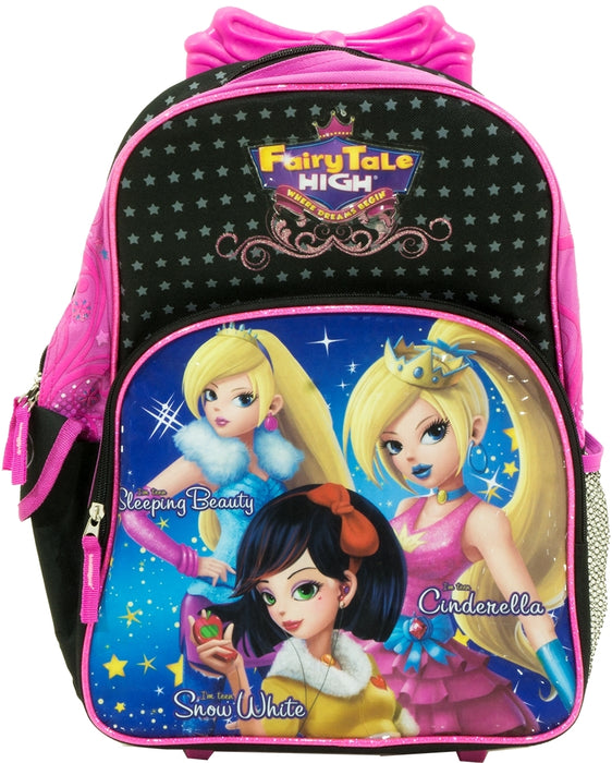 May's Disney Fairy Tale High Trolley Backpack, Black & Pink, 16 inch