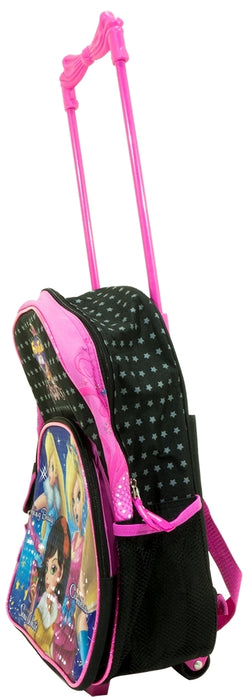 May's Disney Fairy Tale High Trolley Backpack, Black & Pink, 16 inch