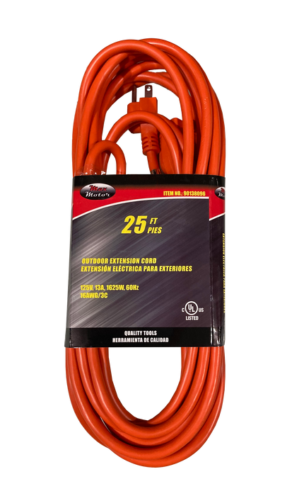 Max Motor Outdoor Extension Cord, 25 ft