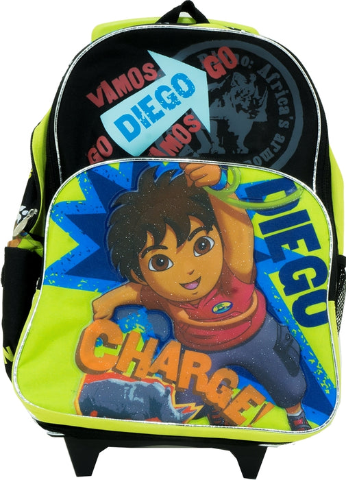 May's Nickelodeon Go Diego Trolley Backpack, Black & Green, 16 inch