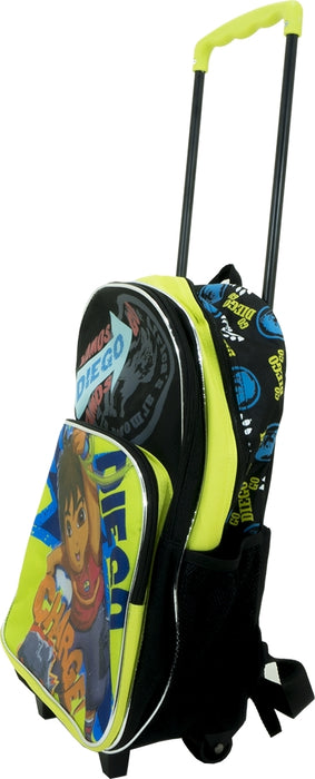 May's Nickelodeon Go Diego Trolley Backpack, Black & Green, 16 inch