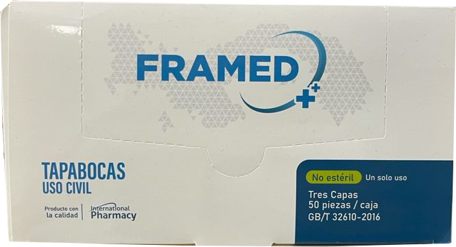 Framed 3-Layer Disposable Face Mask , 50 ct