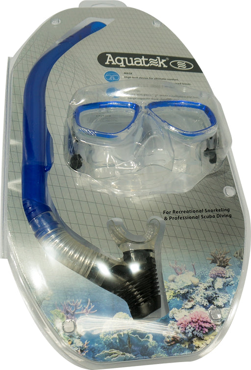 Aquatek Snorkel Set, Blue, 