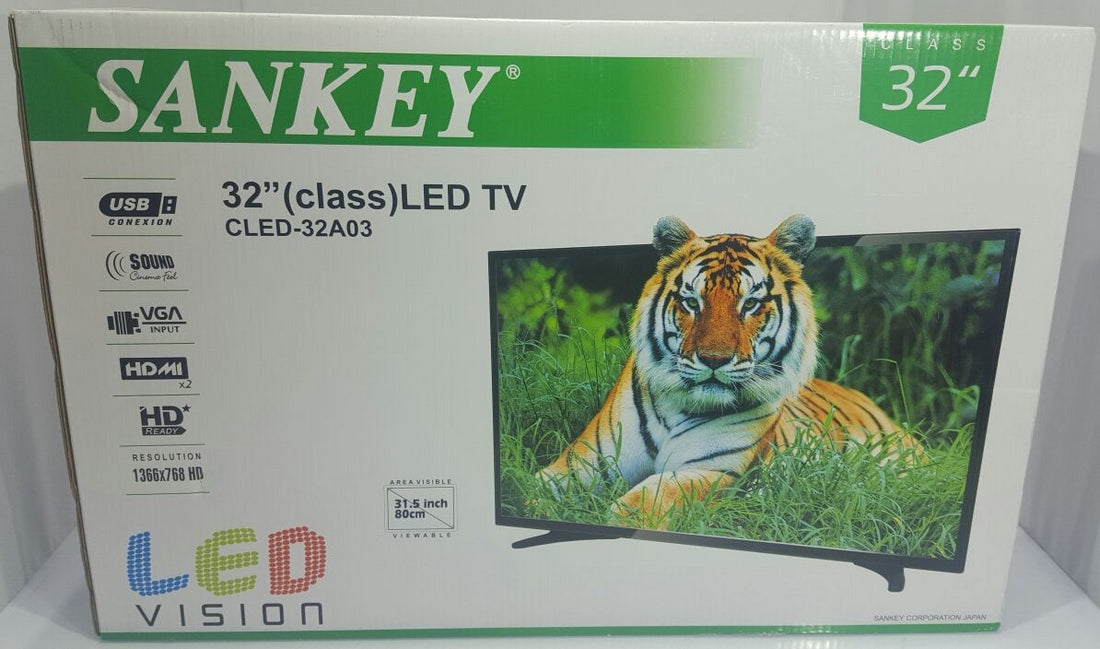 Sankey 32" LED TV, High Definition, USB, VGA, HDMI, Model# CLED-32A03