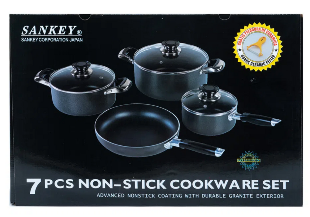 Sankey Cookware Set, Black, W-757, 7 pcs